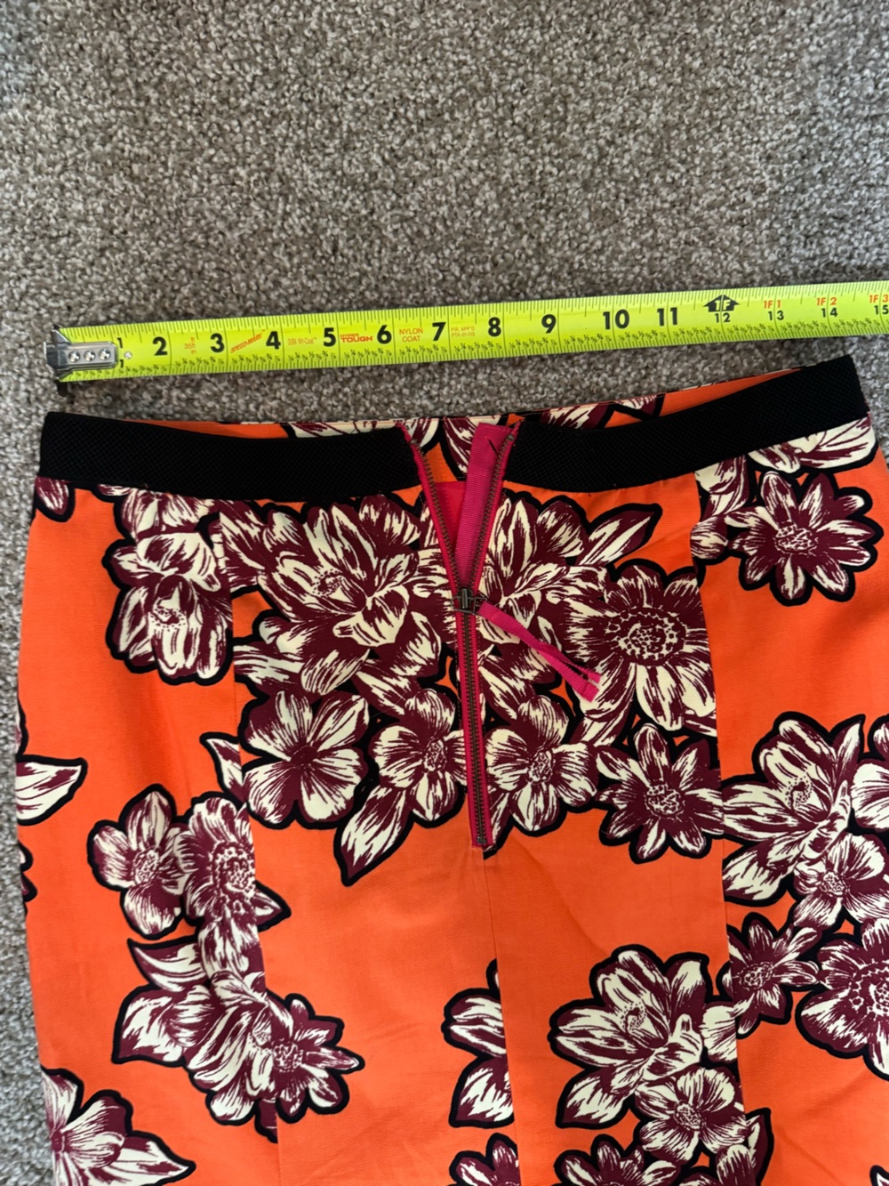 Anthropologie-Maeve Gardencore Orange Floral Pencil Skirt - Picture 8 of 8